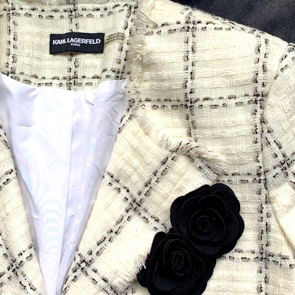 Karl Lagerfeld Paris “Channel” tweed jacket NWOT